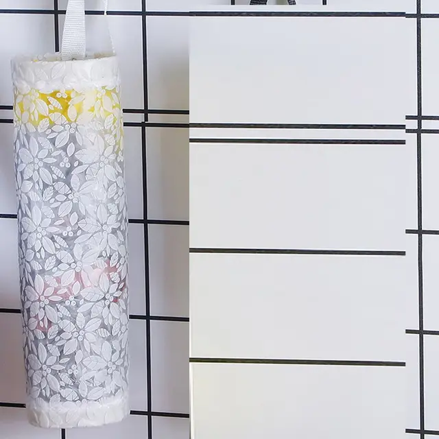 Kitchen Wall mounted Plastic Bag Collector Extractable Large capacity White - Shop at LoveMi
