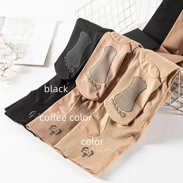 Thin Skin colored Bare Leggings With Feet Black - Shop at LoveMi