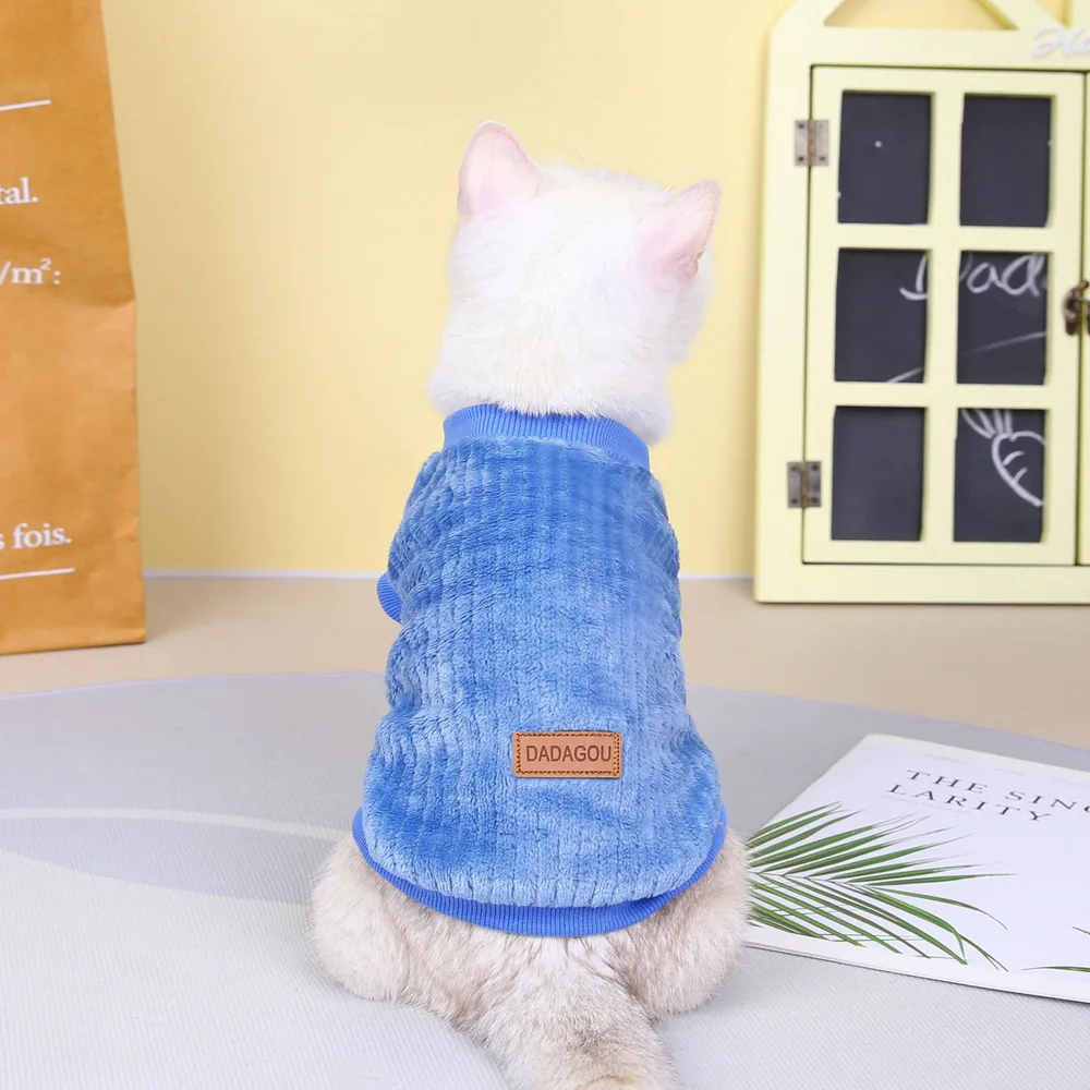 Pet Dog Cat Warm Sweater Blue - Shop at LoveMi