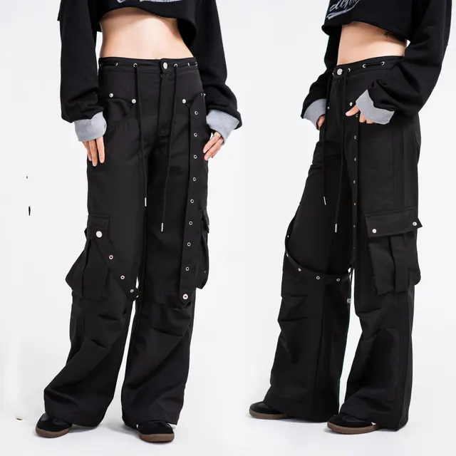 New Autumn Fashion Brand Loose Casual Overalls Straight Women Black - Shop at LoveMi