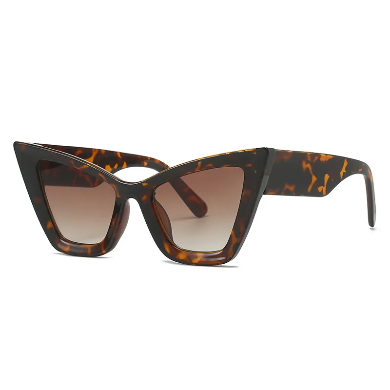 Cat-eye Sunglasses Retro Modern Trend European And American Street Patting Glasses - Tortoise Shell Frame
