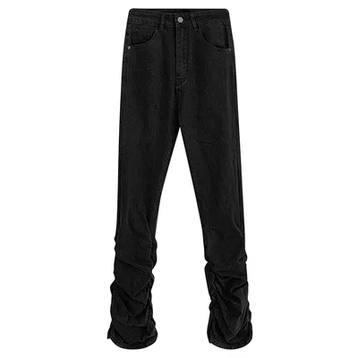 Black High waisted Jeans Women's Autumn Design Flared Trousers Black - Shop at LoveMi