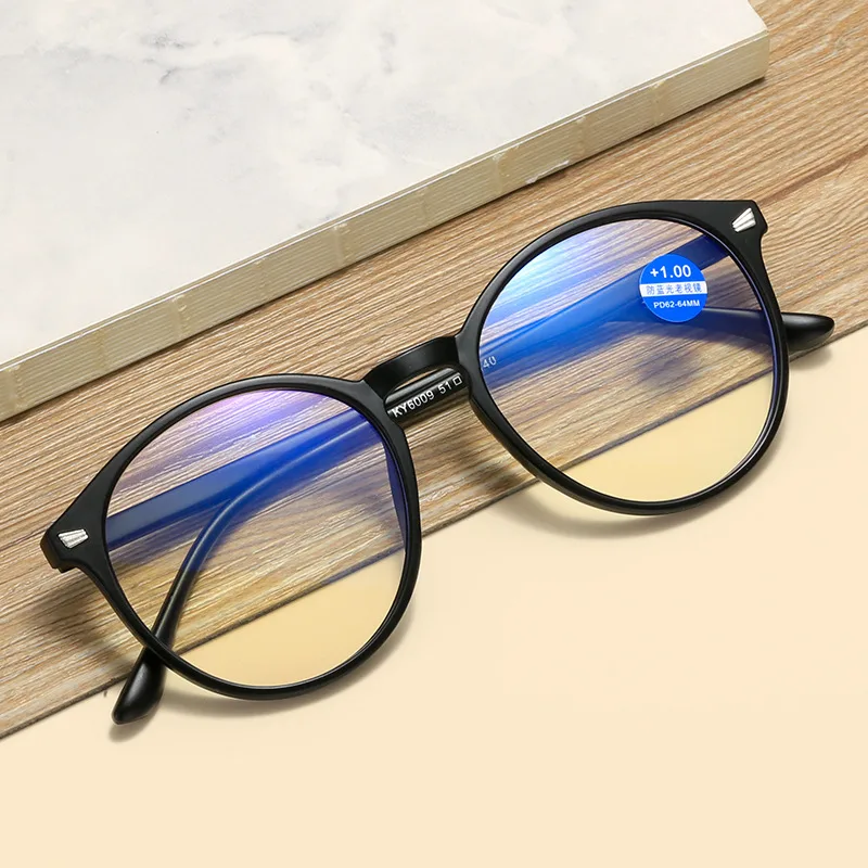 Anti-blue Light Retro Large Frame Reading Glasses - Anti Blue Light 100 Degrees