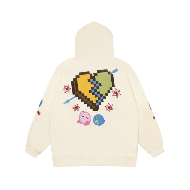 New BK Series Men's And Women's Identical Graffiti Printed Cardigan Hoodie Apricot - Shop at LoveMi