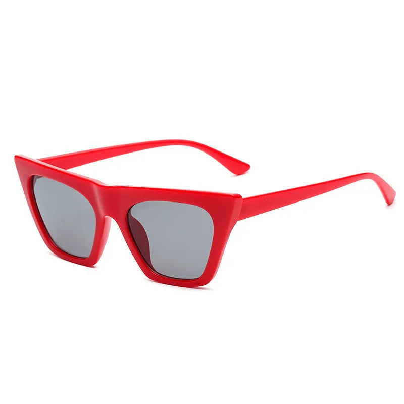 Women's Cat Eye Personality Big Frame Glasses Frame - Grey Frame With Red Frame