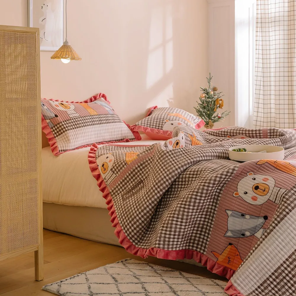 Milk Fleece Non-slip Double-sided Warm Printed Bed Sheet - Pet Coffee