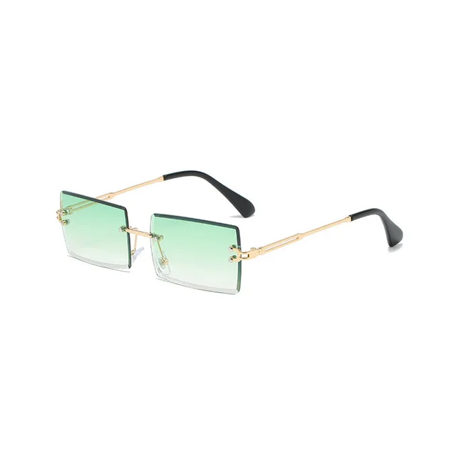 Women's Fashion Simple Frameless Cut Edge Sunglasses Green - Shop at LoveMi