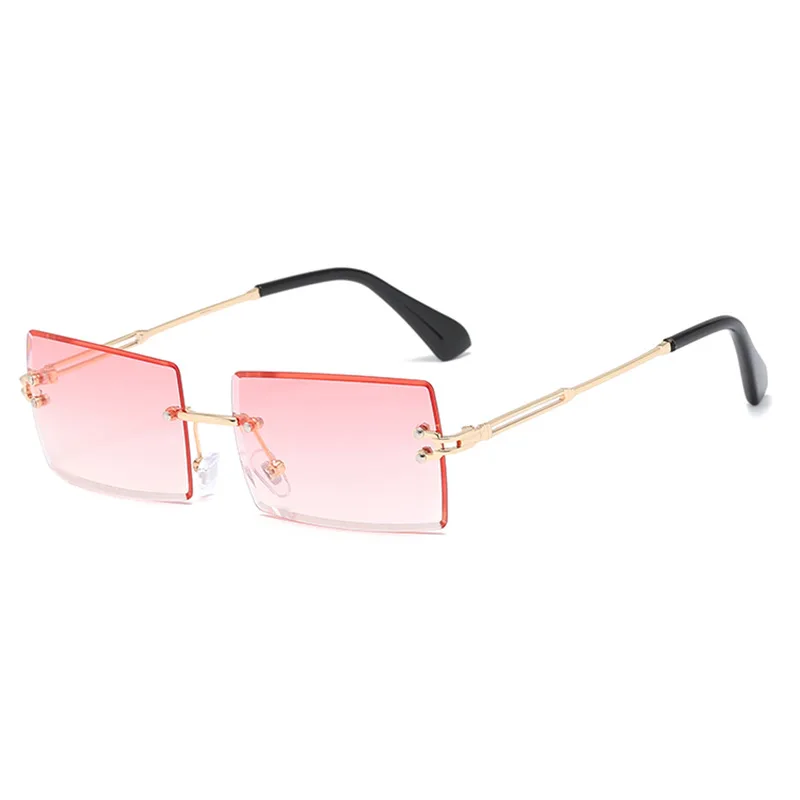 Women's Fashion Simple Frameless Cut Edge Sunglasses - Pink