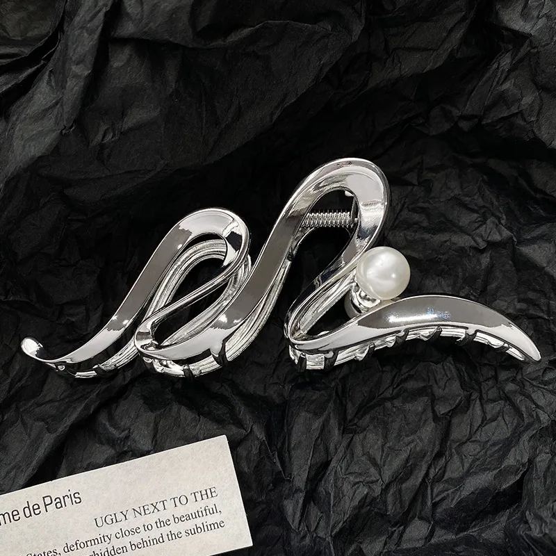 Women's Pearl Shark Metal Hairpin Silver - Shop at LoveMi