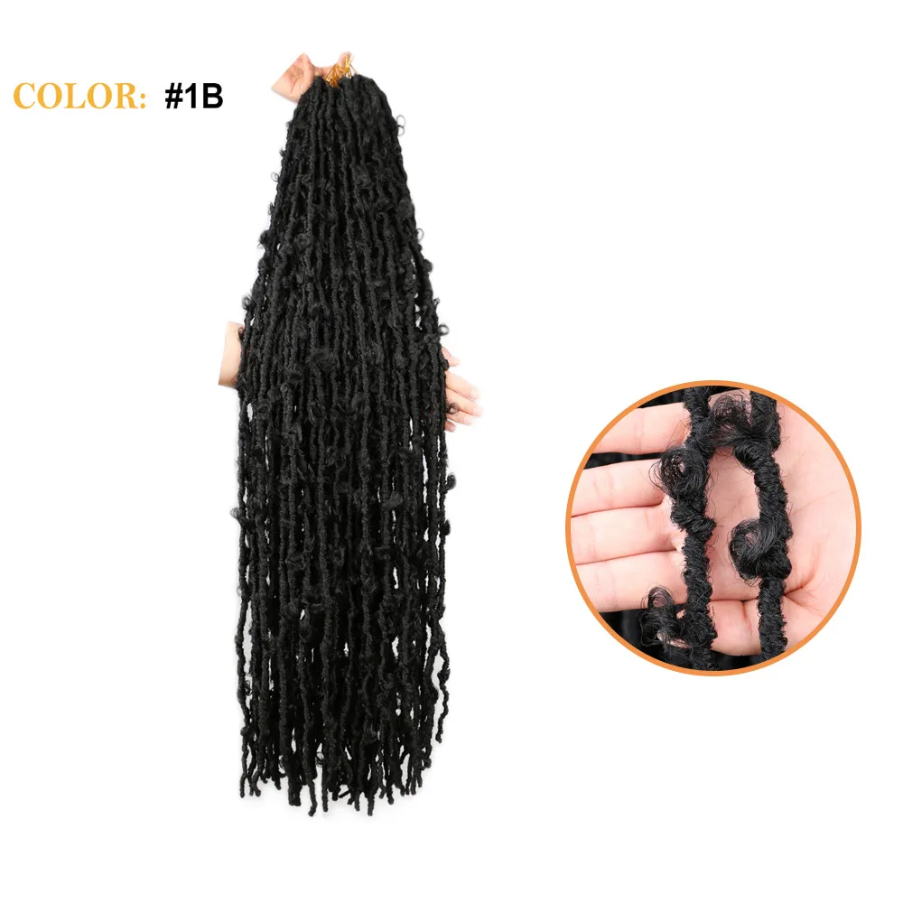 African Butterfly Curve Chemical Fibre Crochet Dirty Braid Wig - Colour 1B