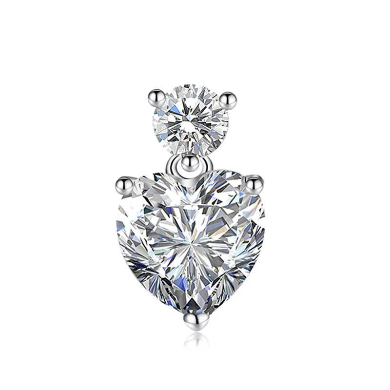 Mosan Diamond Heart Yellow Diamond Diamond Necklace Pendant White Diamond Pendant - Shop at LoveMi