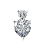 Mosan Diamond Heart Yellow Diamond Diamond Necklace Pendant - White Diamond Pendant