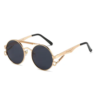 Men's And Women's Fashion Retro Spring legged Double beam Metal Glasses Gold Black Grey - Shop at LoveMi