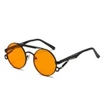 Men's And Women's Fashion Retro Spring-legged Double-beam Metal Glasses - Orange - View 1