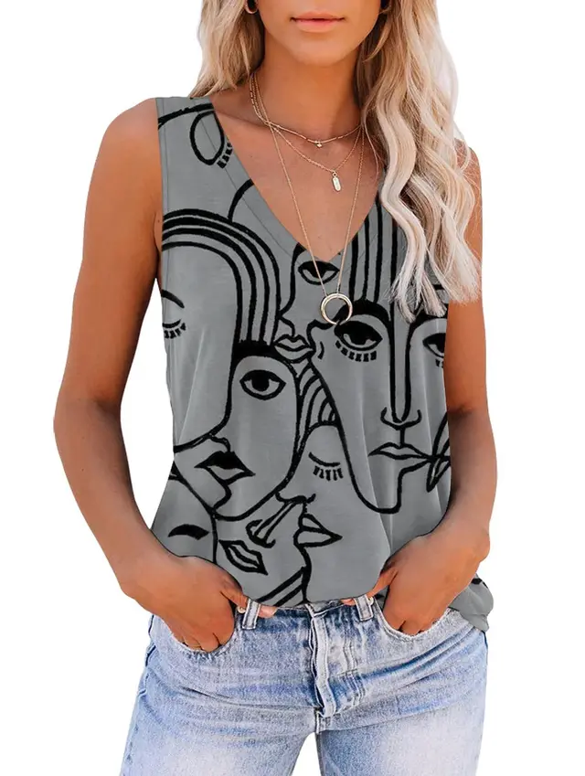 Casual Comfortable And Fashionable Loose Vest Grey - Shop at LoveMi