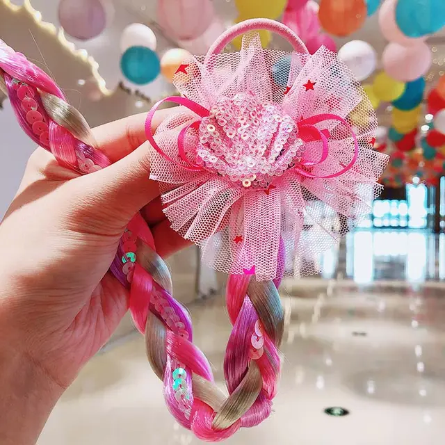 Children's Cartoon Unicorn Color Hair Rope Lace Shell - Shop at LoveMi