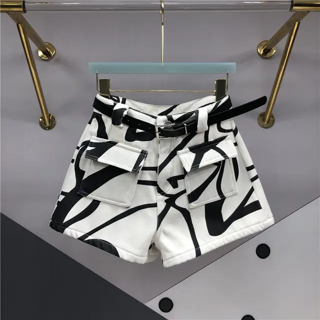 Women's High waisted Slim Irregular Shorts White - Shop at LoveMi