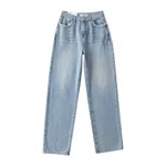 Women's High-waisted Straight Jeans - Light Blue