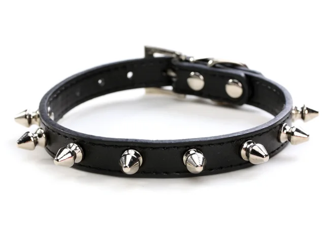 Popular Pet Collar Anti bite Rivet Small And Medium Leather Dog Leash Black - Shop at LoveMi