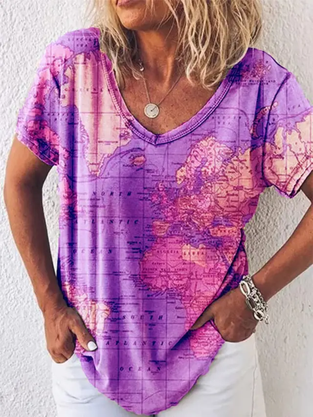 Short Sleeve Bottom Shirt T Shirt Women's Top Purple - Shop at LoveMi