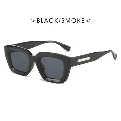 Square Fashionable Anti ultraviolet Sunglasses Black Smoke - Shop at LoveMi