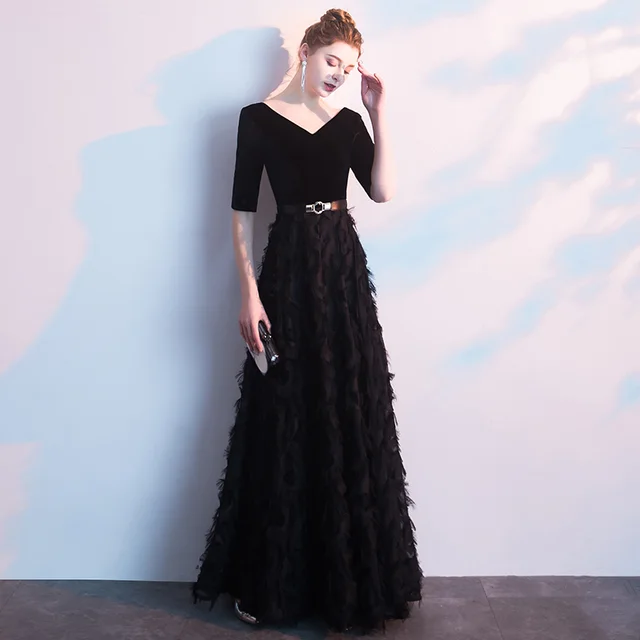Black Evening Dress Women Noble Elegant And Slim Black - Shop at LoveMi