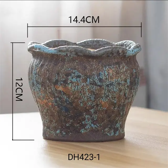 Crack Breathable Large Diameter Coarse Pottery Retro Ceramic Mage Basin Camouflage - Shop at LoveMi
