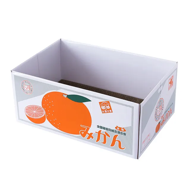 Claw Grinding Toy Cat Scratch Board Corrugated Box Orange Box - Shop at LoveMi