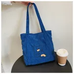 Female Cartoon Embroidered Shoulder Bag Japanese Series - Blue