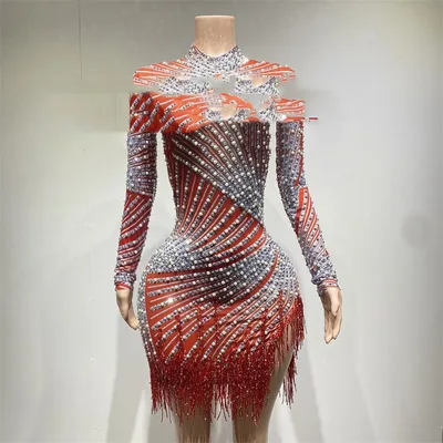 Tassel Dress Birthday Party Long Sleeve Ironing Transparent Transparent - Shop at LoveMi