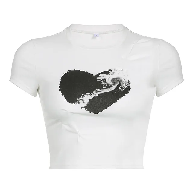 Love Vortex Short Sleeve T Shirt Women's Summer White - Shop at LoveMi