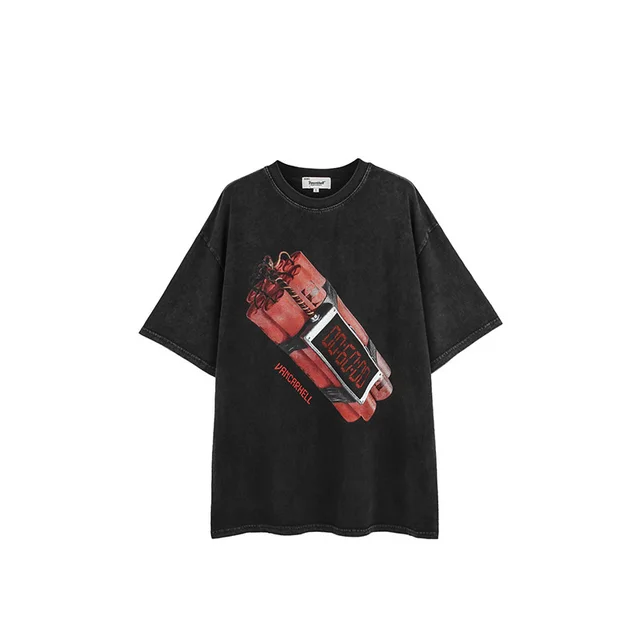 Men's Fashion Printing Short Sleeve - Black