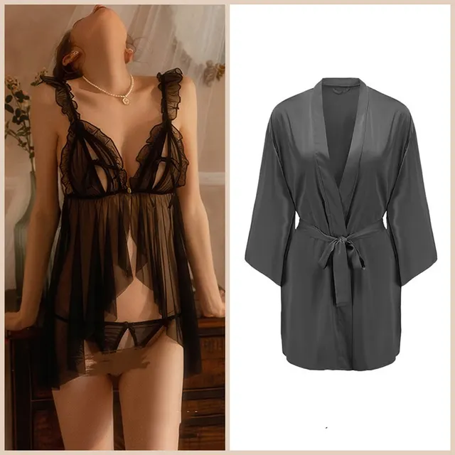 Underwear Small Chest Suit No take Pajamas Women Black Suit2 - Shop at LoveMi