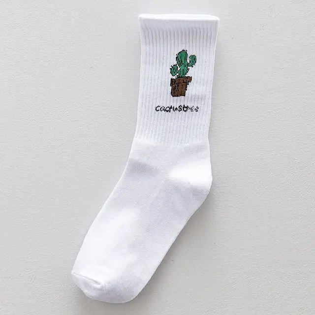 Women's Fashion Cartoon Cute Mid thigh Socks Cactus - Shop at LoveMi