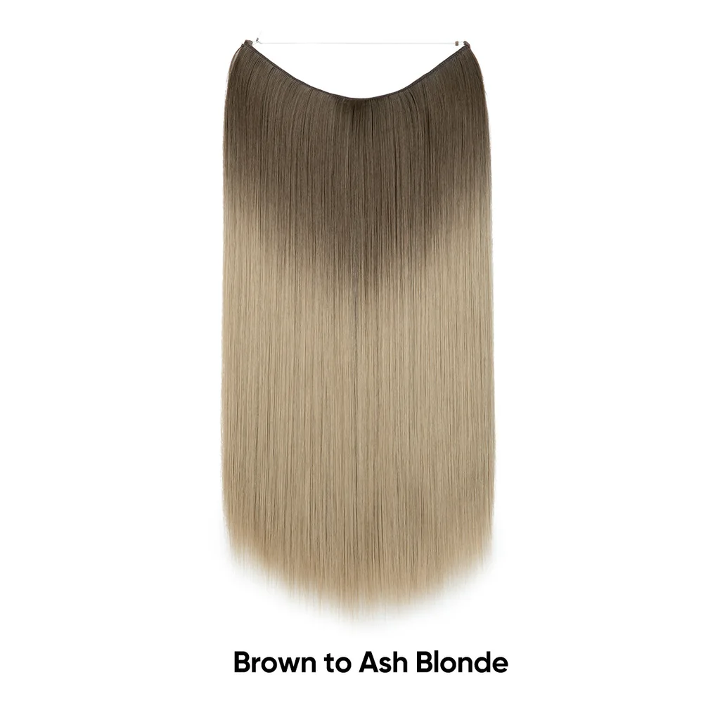 Women's One-piece Adjustable Invisible Straight Multi-color Gradient Hair Extension Fishline - No.8T16