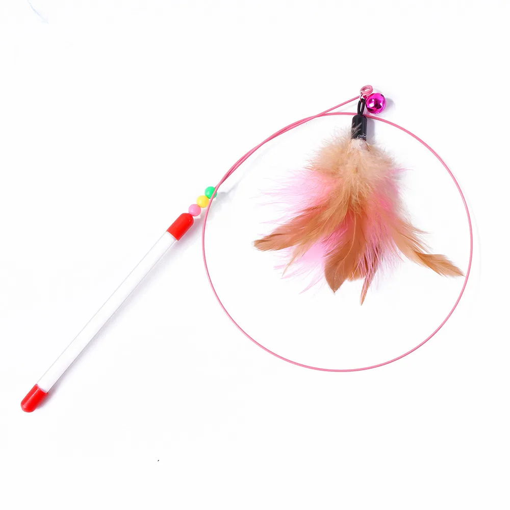 Teasing Cat Stick Pet Supplies Toys Feather Bells Wire Toys Steel Wire - Shop at LoveMi