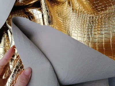 Gold And Silver Crocodile Handbag Artificial Leather Fabric Clap Gold - Shop at LoveMi
