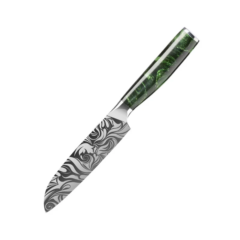 Laser Grain Stainless Steel 5CR15 Green 5Inch Small Sande Knife - Shop at LoveMi
