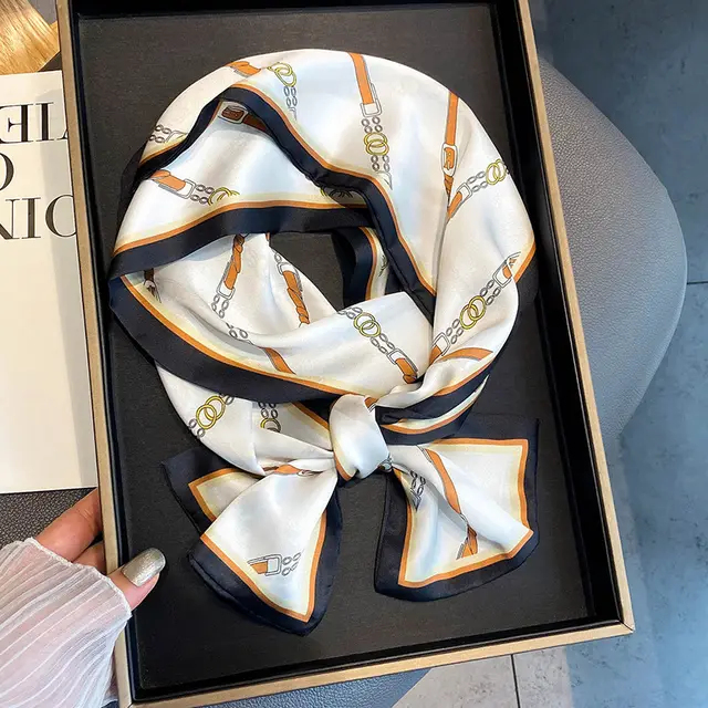 Warm Small Silk Scarf Thin Narrow Ribbon Pj223 - Shop at LoveMi