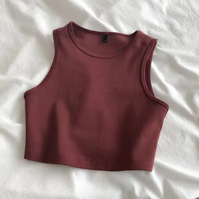 Women's short waistcoat with exposed navel Wine Red - Shop at LoveMi