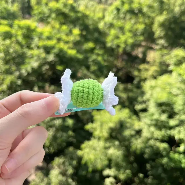Handmade Wool Crochet Candy Hair Clips Green - Shop at LoveMi