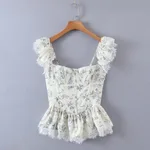 Fashion Ins French Style Comely Ruffled Keel Slim Strap Top - Picture Color-M