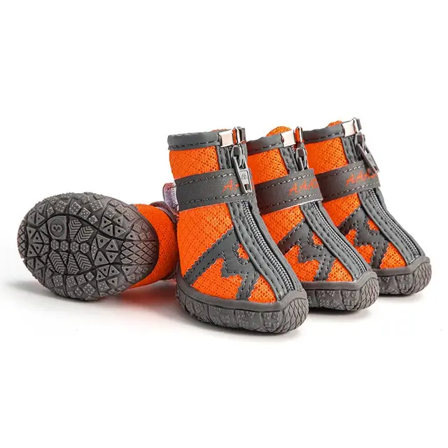 Pet Dog Shoes Waterproof Rain Boots Breathable Mesh Orange - Shop at LoveMi