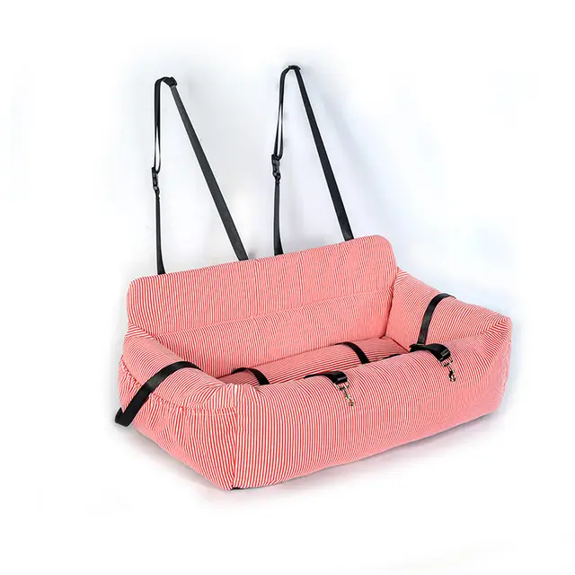 Pet Dog Travel Car Safety Nest Removable Red White Thin Stripes - Shop at LoveMi