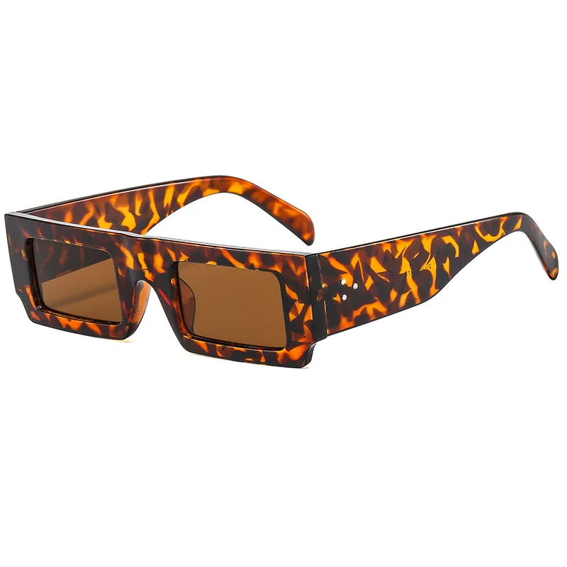Square Sunglasses Candy Color Colorful Glasses - Flower Frame Tea