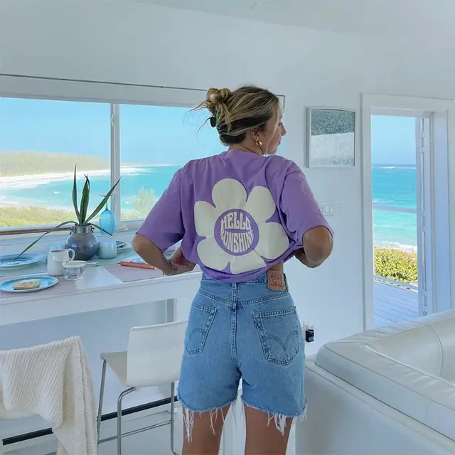 Blue Short Sleeve Mother in law Hip Hop Purple - Shop at LoveMi