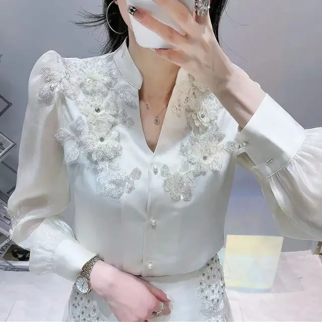 Women's Top Design Fashion Western Style Shirt White - Shop at LoveMi