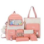 Portable Backpack For Middle School Students On Campus - Pink