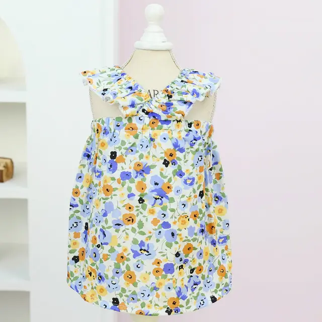 Cross Flower Skirt Pet Small And Medium sized Dog Casual Clothing Blue - Shop at LoveMi