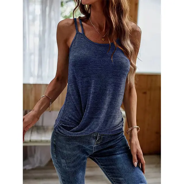 Fashion Women's Double Suspender Vest Blue - Shop at LoveMi